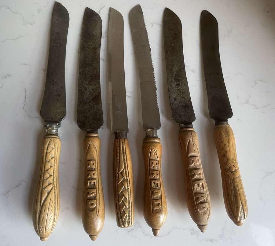 Antique Carved Bread Knives