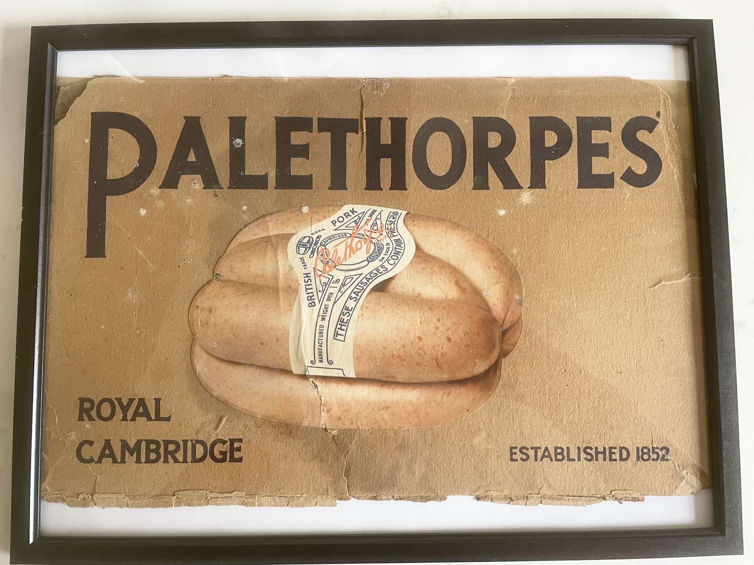 Palethorpes Sausages Box Lid Framed