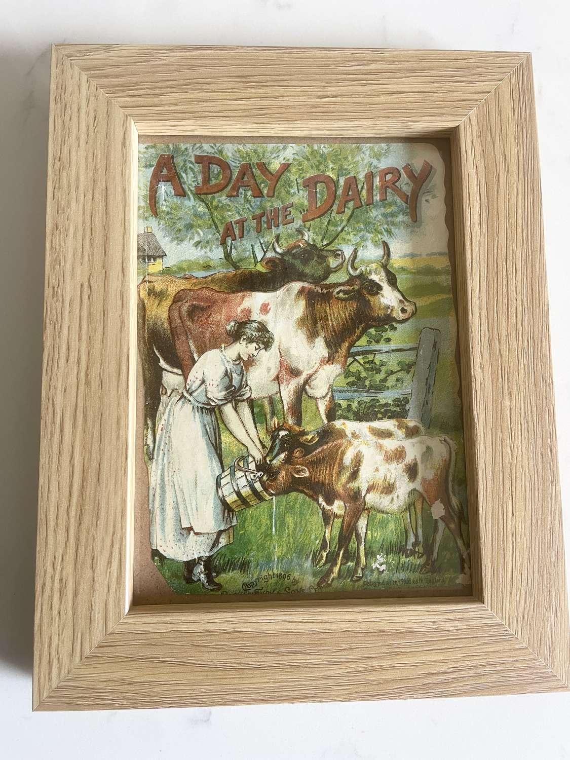 A DAY at THE DAIRY frmed book plate