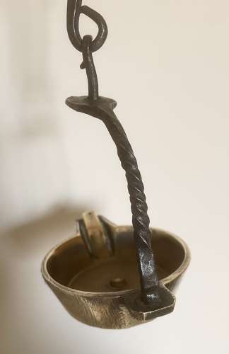 18th Cent Brass Crusie Lamp