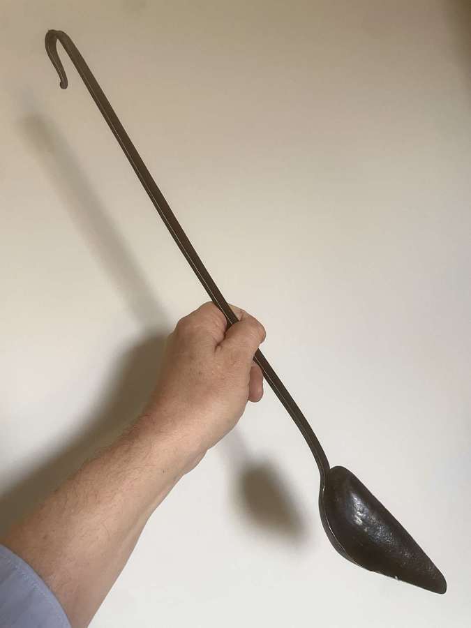 Large 19th Cent Iron Serving Spoon