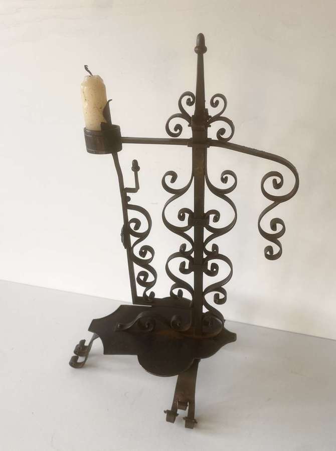 Very fine, 19th Cent decorative Iron Candle Holder