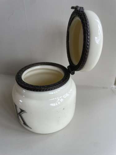 Edwardian Ink Well with hinged lid