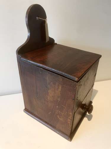 19th Cent Fruitwood SALT BOX with drawer