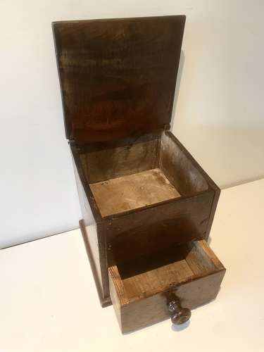 19th Cent Fruitwood SALT BOX with drawer