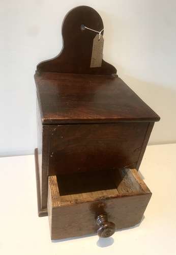 19th Cent Fruitwood SALT BOX with drawer