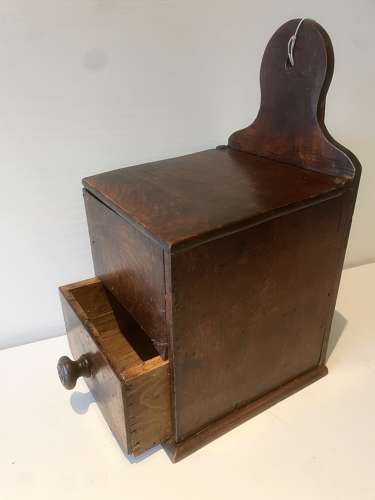 19th Cent Fruitwood SALT BOX with drawer