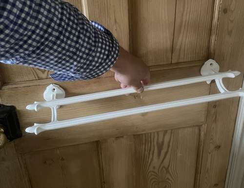 Edwardian enamel Towel Rail