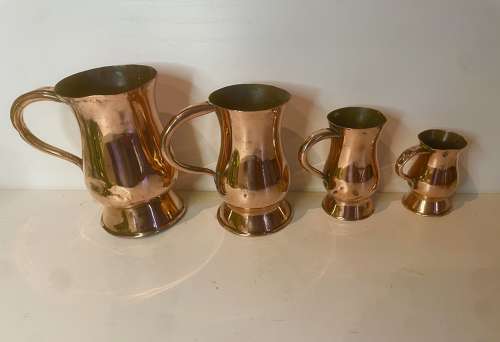 Good Set of 19th Cent Copper Tulip Measures