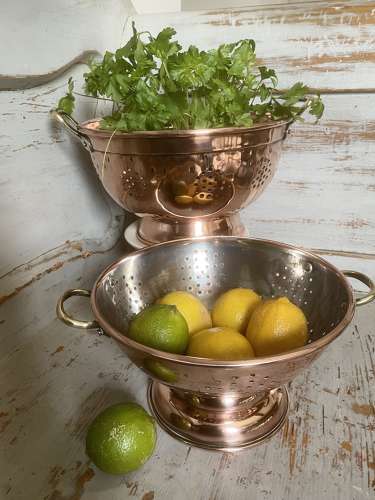Antique Copper Colander 9 inch