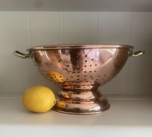Antique Copper Colander 9 inch