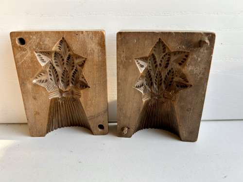 Scarce 2-Part Butter Mould WHEAT SHEAF