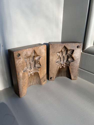 Scarce 2-Part Butter Mould WHEAT SHEAF