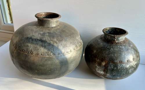 Old Tin Water Carrier Pots