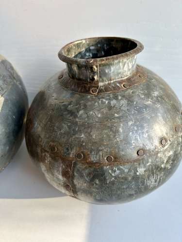 Old Tin Water Carrier Pots