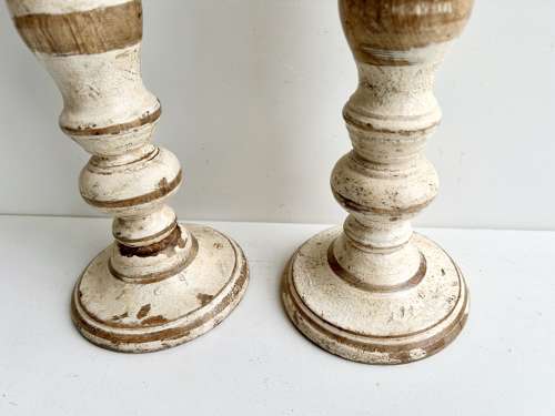 Decorative Painted Wood Candle Holders