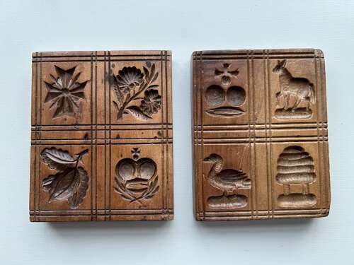 19th Cent Fruitwood Chocolate Moulds