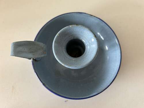 Blue Enamel Chamber Stick