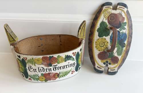 Exceptional, Scandinavian Painted Birch wood Box