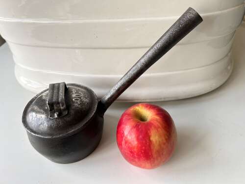 Rare, Tiny Victorian Cast Iron Saucepan and Lid