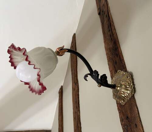 Antique Wall Light with Fluted Shade