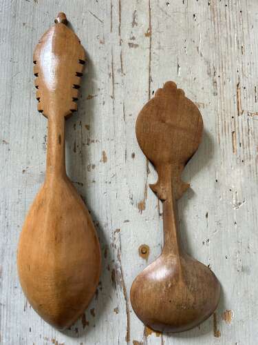 Chip Carved Fruitwood Spoons