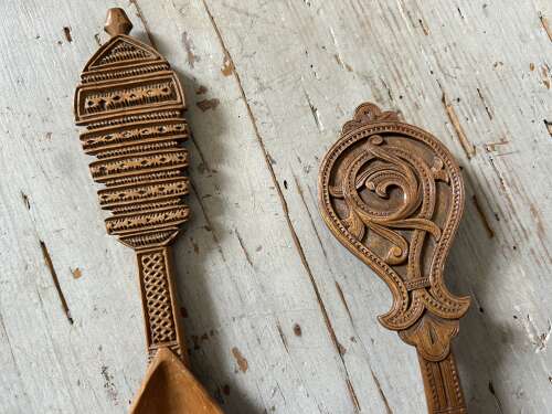 Chip Carved Fruitwood Spoons