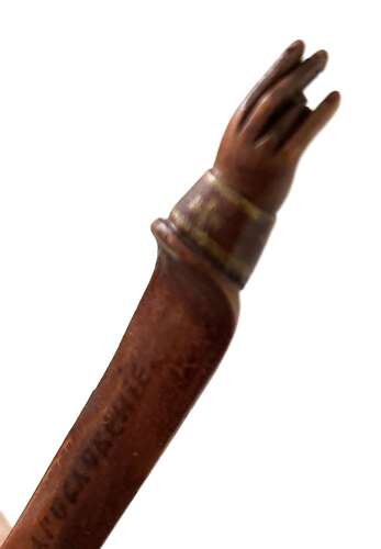 Painted Folk Art Spoon with CARVED HAND