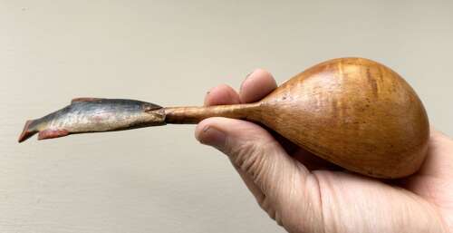 Rare, Carved and Painted Fish, Treen Spoon