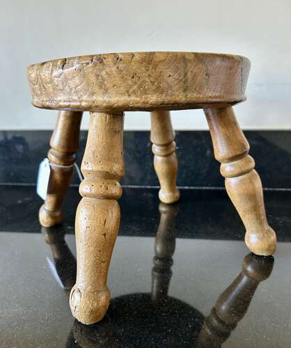 19th Cent Round Elm Foot Stool
