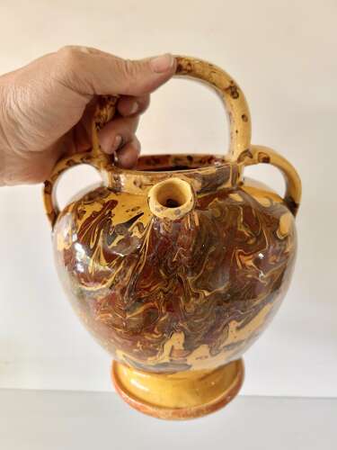 Stunning, 19th Cent Marbled Yellow Cruche