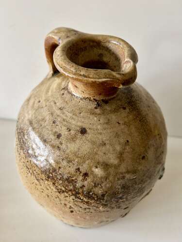 19th Cent Treacle Glazed Olive Oil Flagon