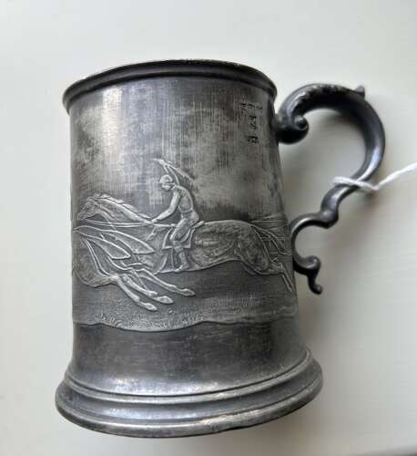 19th Cent Horse Racing Tankard