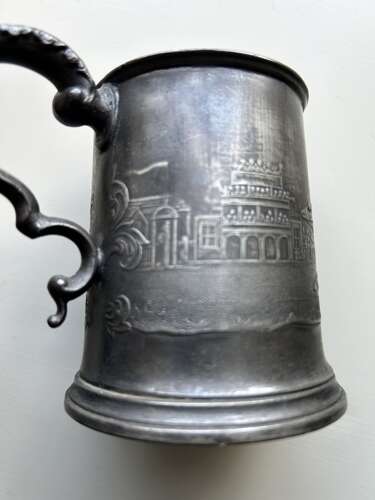19th Cent Horse Racing Tankard