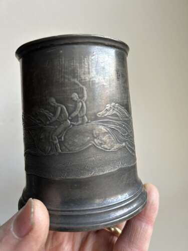 19th Cent Horse Racing Tankard