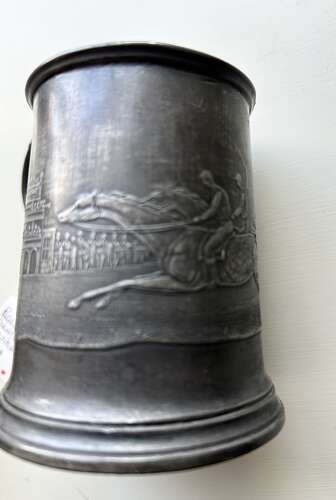19th Cent Horse Racing Tankard