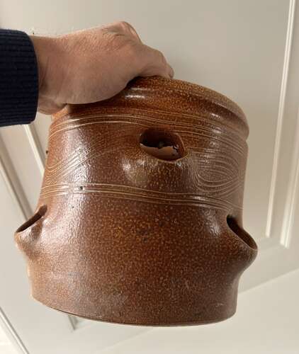 Old, Hand Thrown Strawberry Pot