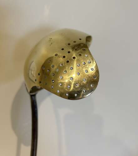 Fine 19th Cent Brass Straining Ladle