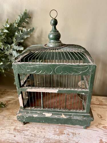 Old, Green painted Bird Cage