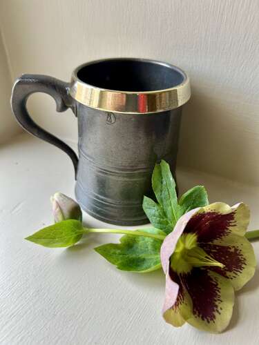 Victorian Half Pint Pewter Tankard