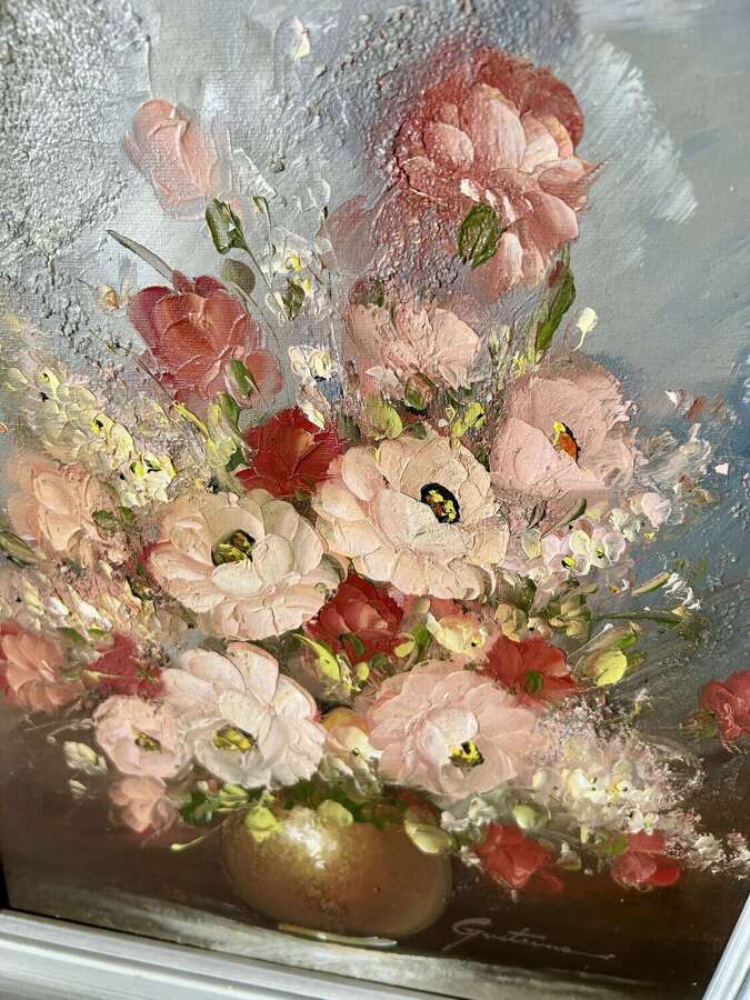 Oil on Canvas Flower Study