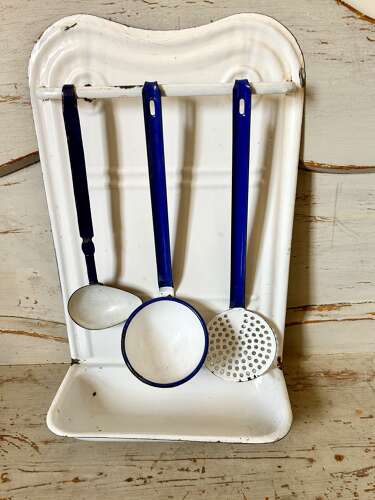 Antique, Enamel Utensil Rack