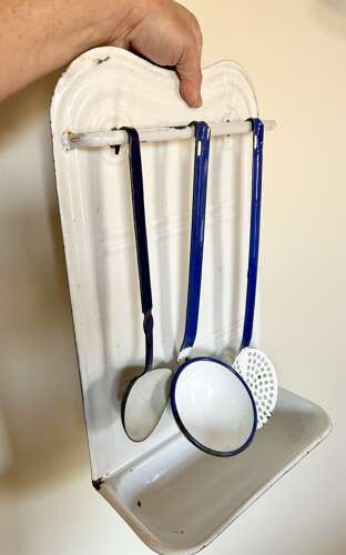 Antique, Enamel Utensil Rack