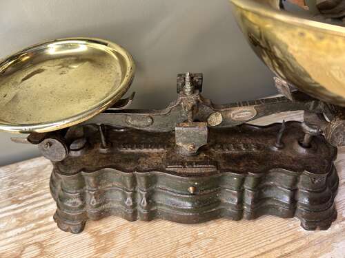 Fine Victorian Brass Pan Scales