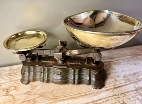 Fine Victorian Brass Pan Scales