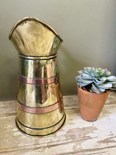 Fine Copper Banded, Brass Dairy Jug