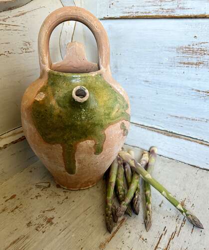 19th Cent Green-Glazed Wine Cruche