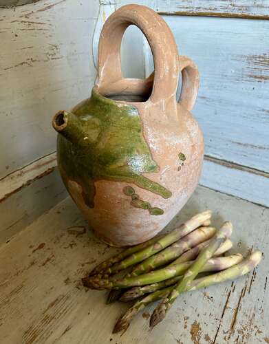 19th Cent Green-Glazed Wine Cruche