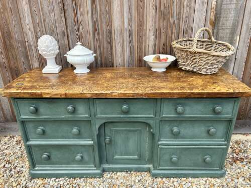 Wonderful 19th Cent Painted Dresser Base (Counter)