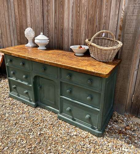 Wonderful 19th Cent Painted Dresser Base (Counter)